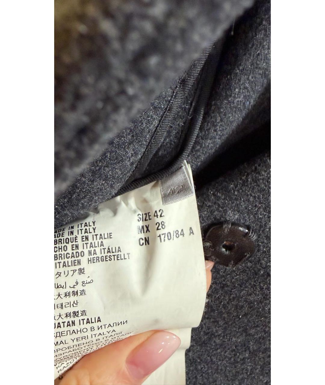 MIU MIU Серое шерстяное пальто, фото 5