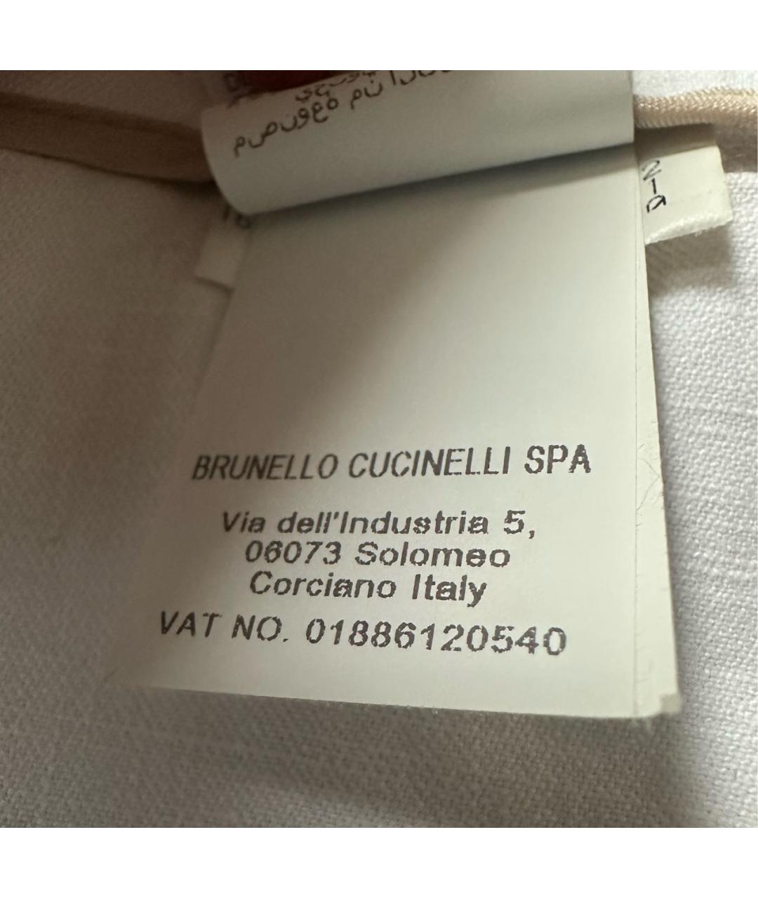 BRUNELLO CUCINELLI Белые хлопко-леновые джинсы слим, фото 7