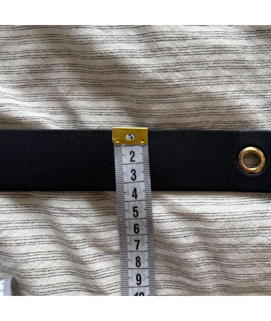 CHRISTIAN DIOR Черный кожаный ремень, фото 7