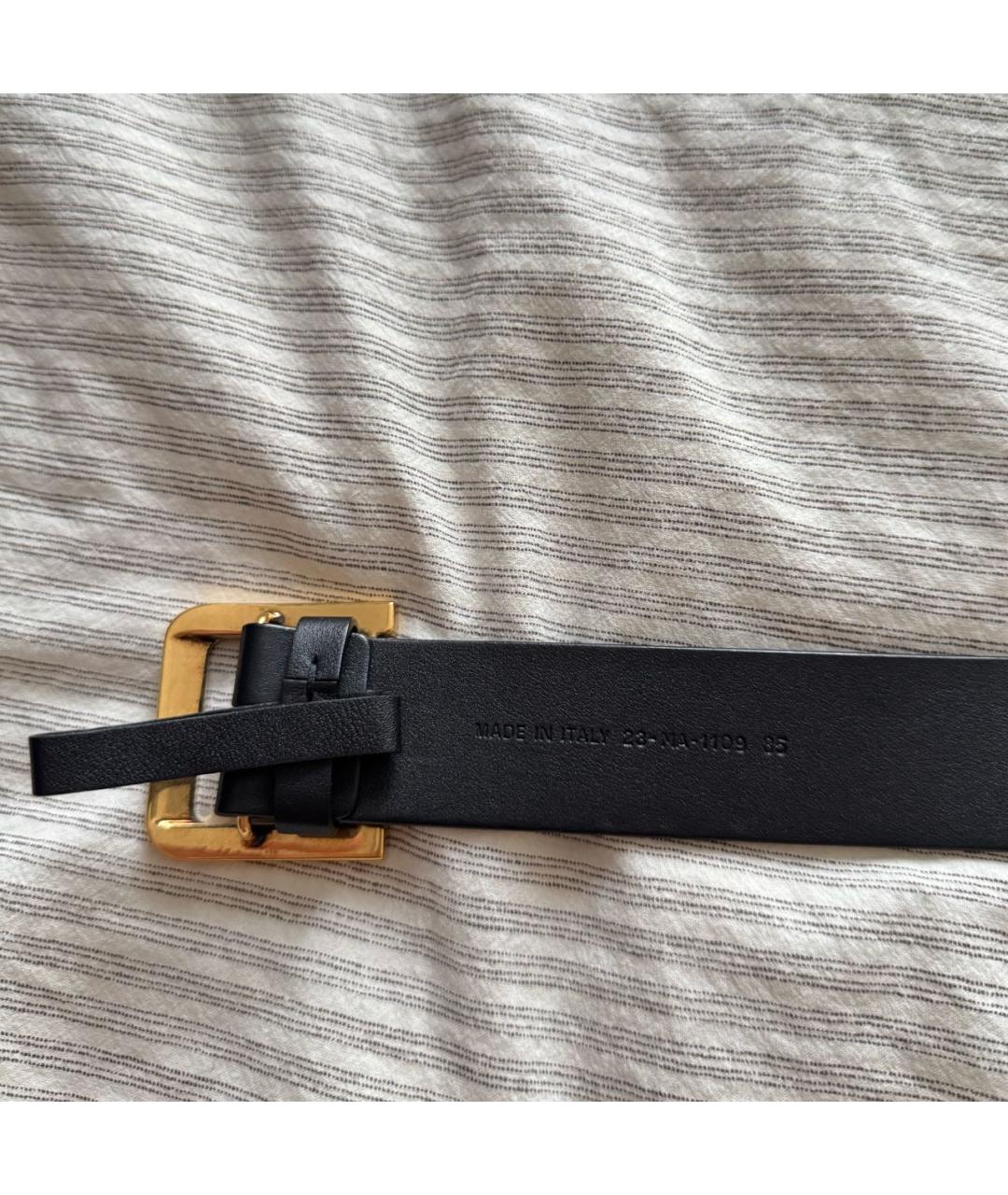 CHRISTIAN DIOR Черный кожаный ремень, фото 3