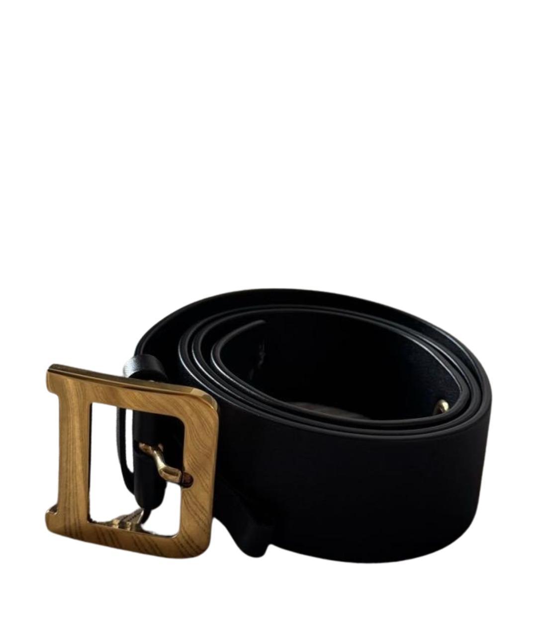 CHRISTIAN DIOR Черный кожаный ремень, фото 1