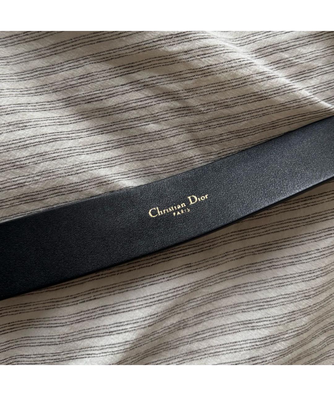 CHRISTIAN DIOR Черный кожаный ремень, фото 4