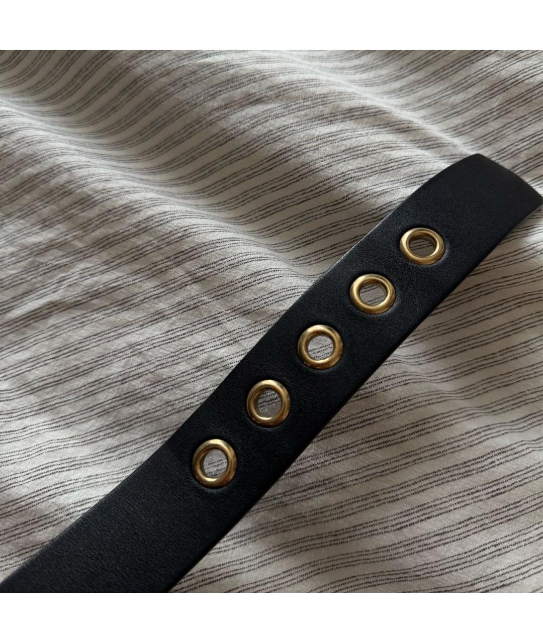 CHRISTIAN DIOR Черный кожаный ремень, фото 5