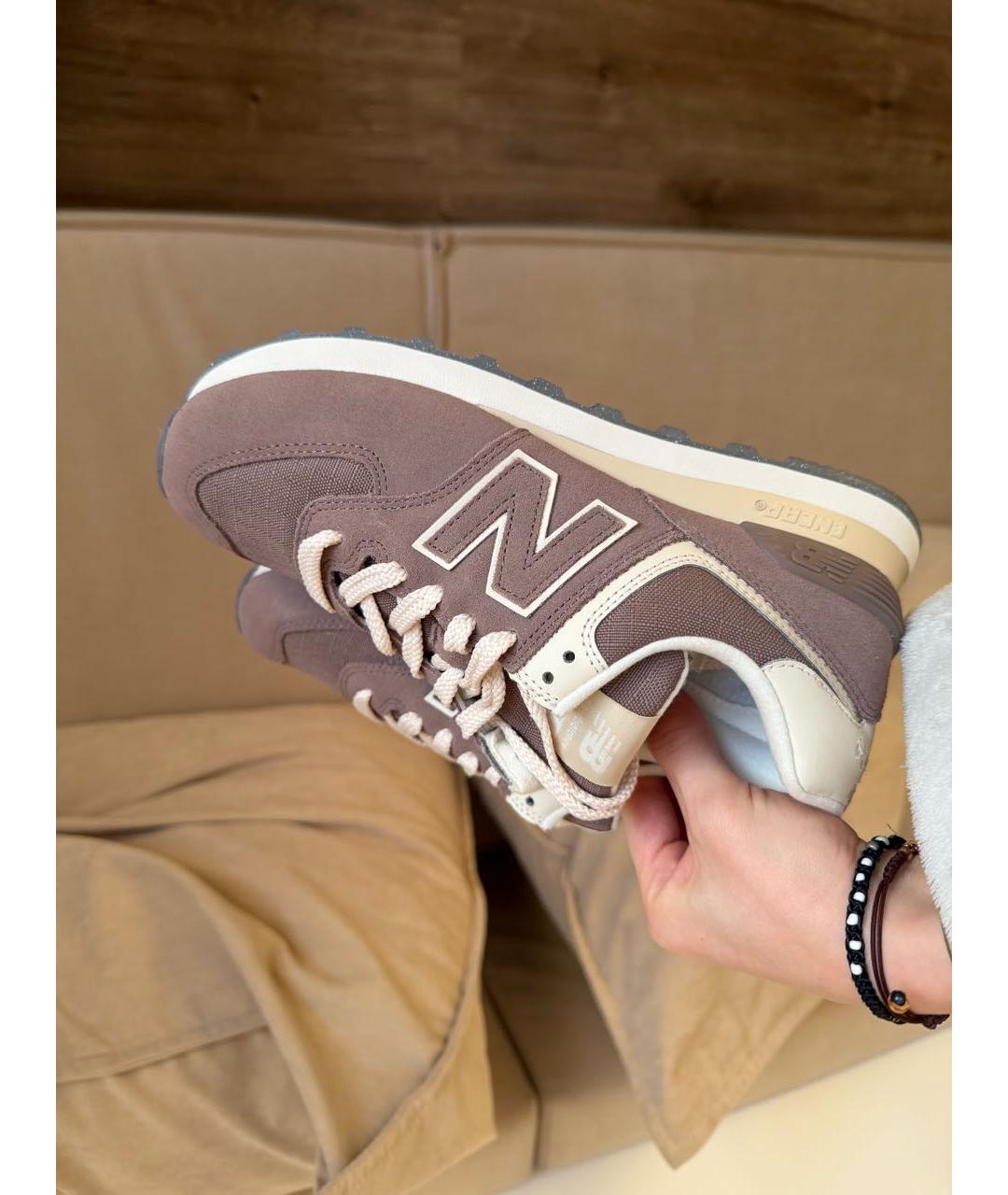 NEW BALANCE Коричневые текстильные кроссовки, фото 2