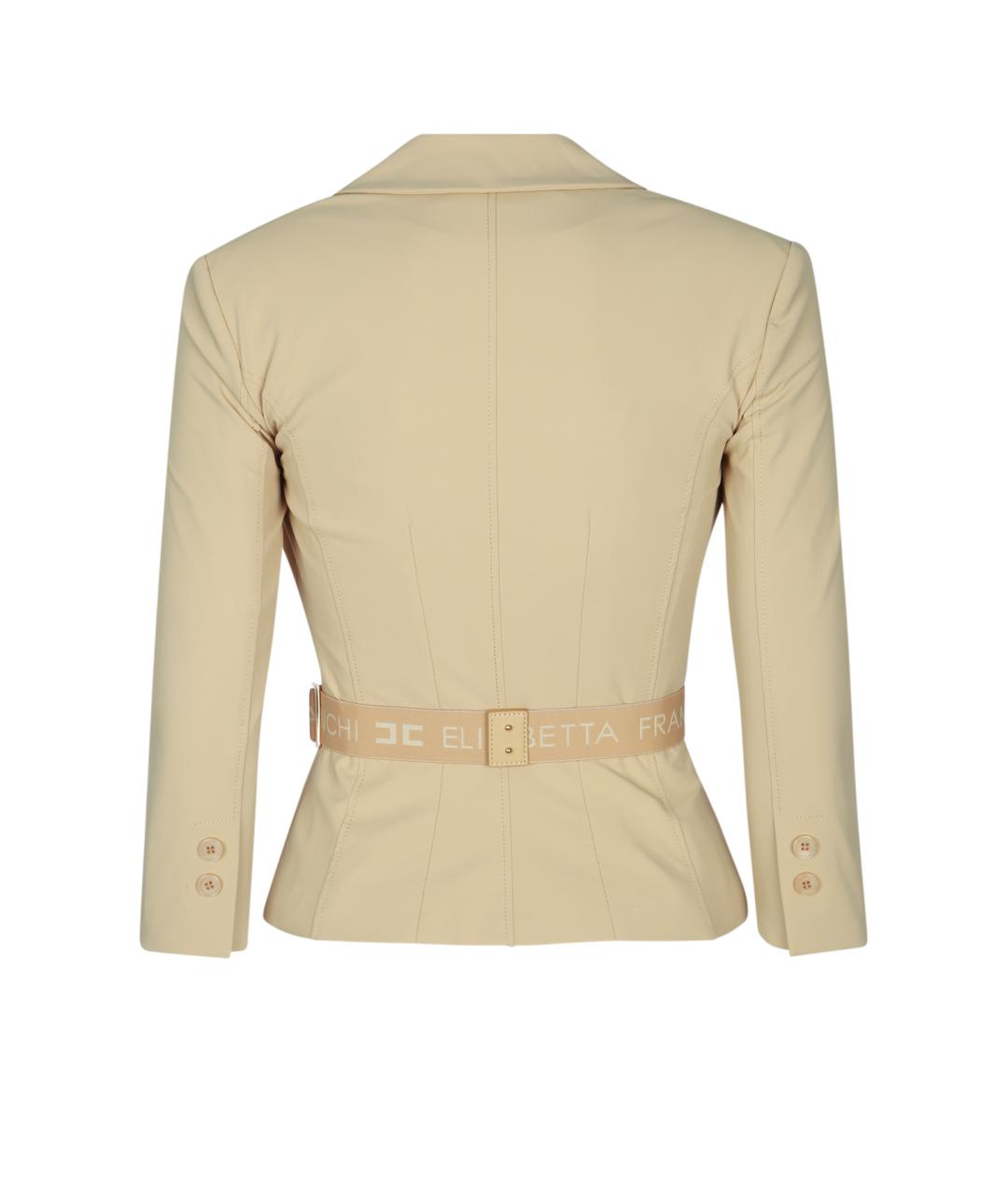 ELISABETTA FRANCHI Бежевый жакет/пиджак, фото 2