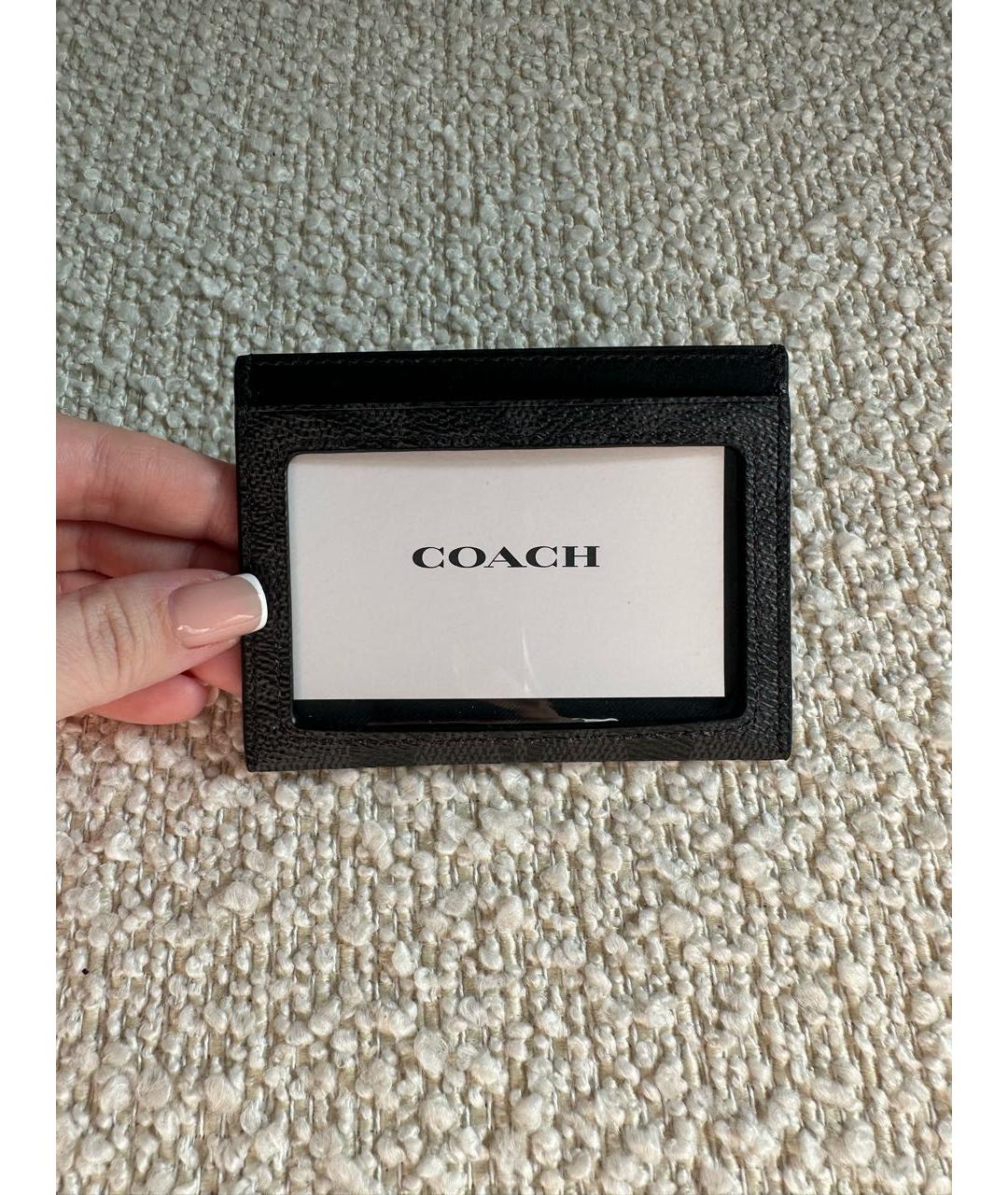 COACH Черный кожаный кардхолдер, фото 6