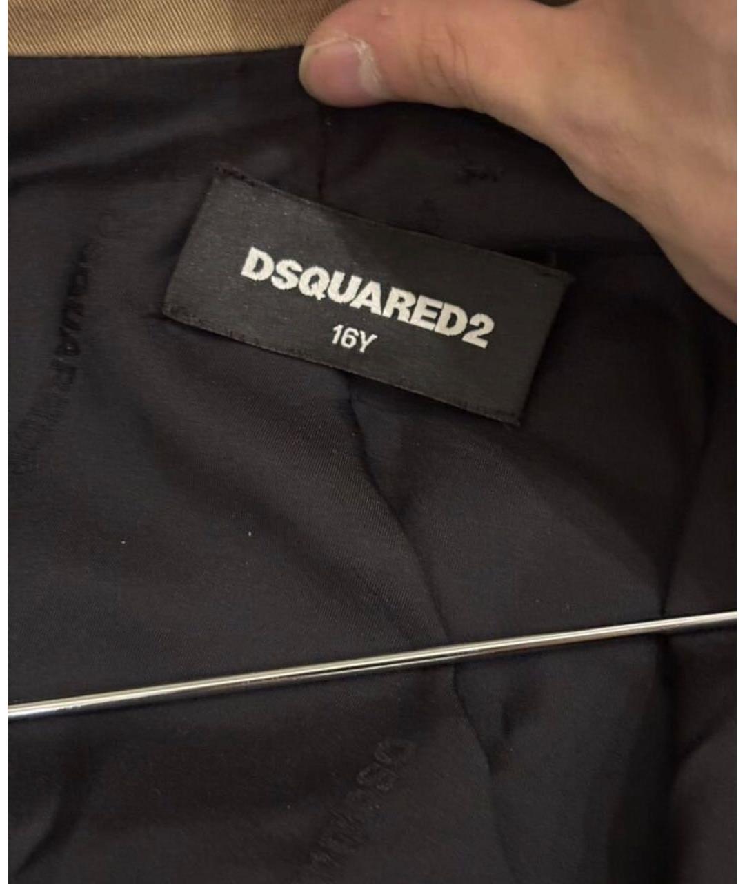 DSQUARED2 Бежевое хлопковое пальто, фото 3