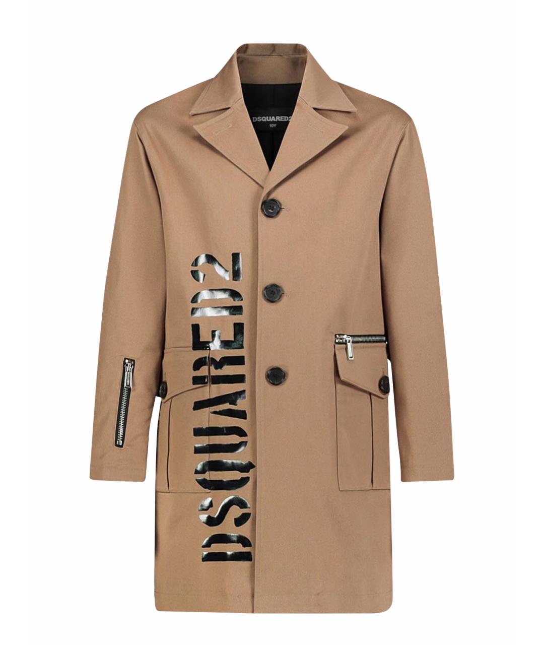 DSQUARED2 Бежевое хлопковое пальто, фото 5