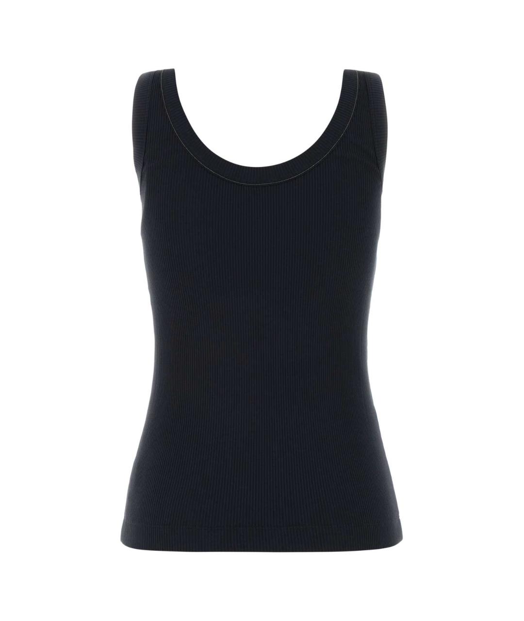 BRUNELLO CUCINELLI Синяя хлопковая майка, фото 2