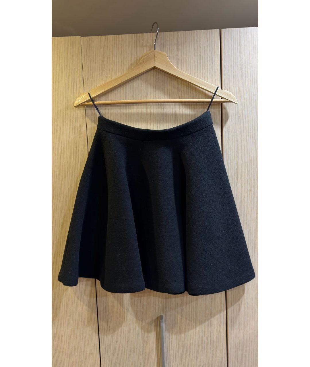 MIU MIU Черная шерстяная юбка мини, фото 2