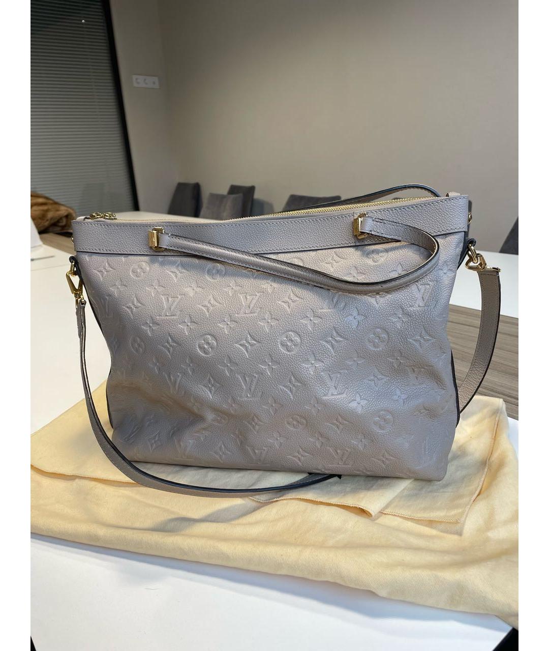 LOUIS VUITTON Бежевая кожаная сумка тоут, фото 3