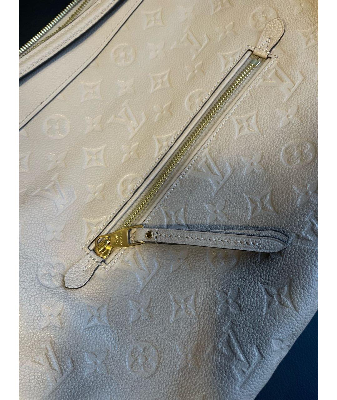 LOUIS VUITTON Бежевая кожаная сумка тоут, фото 5