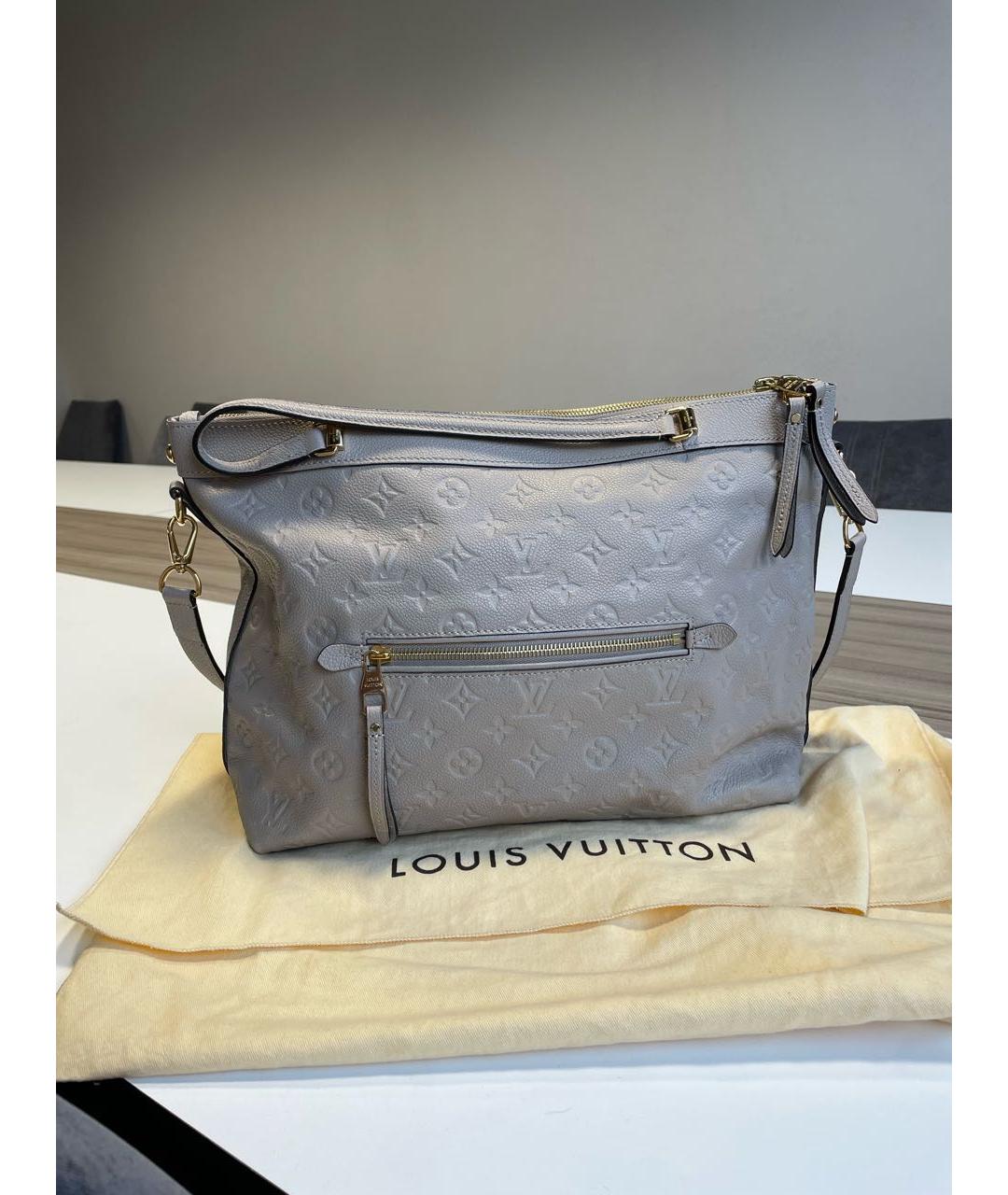 LOUIS VUITTON Бежевая кожаная сумка тоут, фото 8