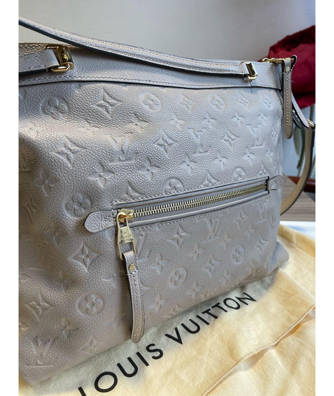 LOUIS VUITTON Бежевая кожаная сумка тоут, фото 7