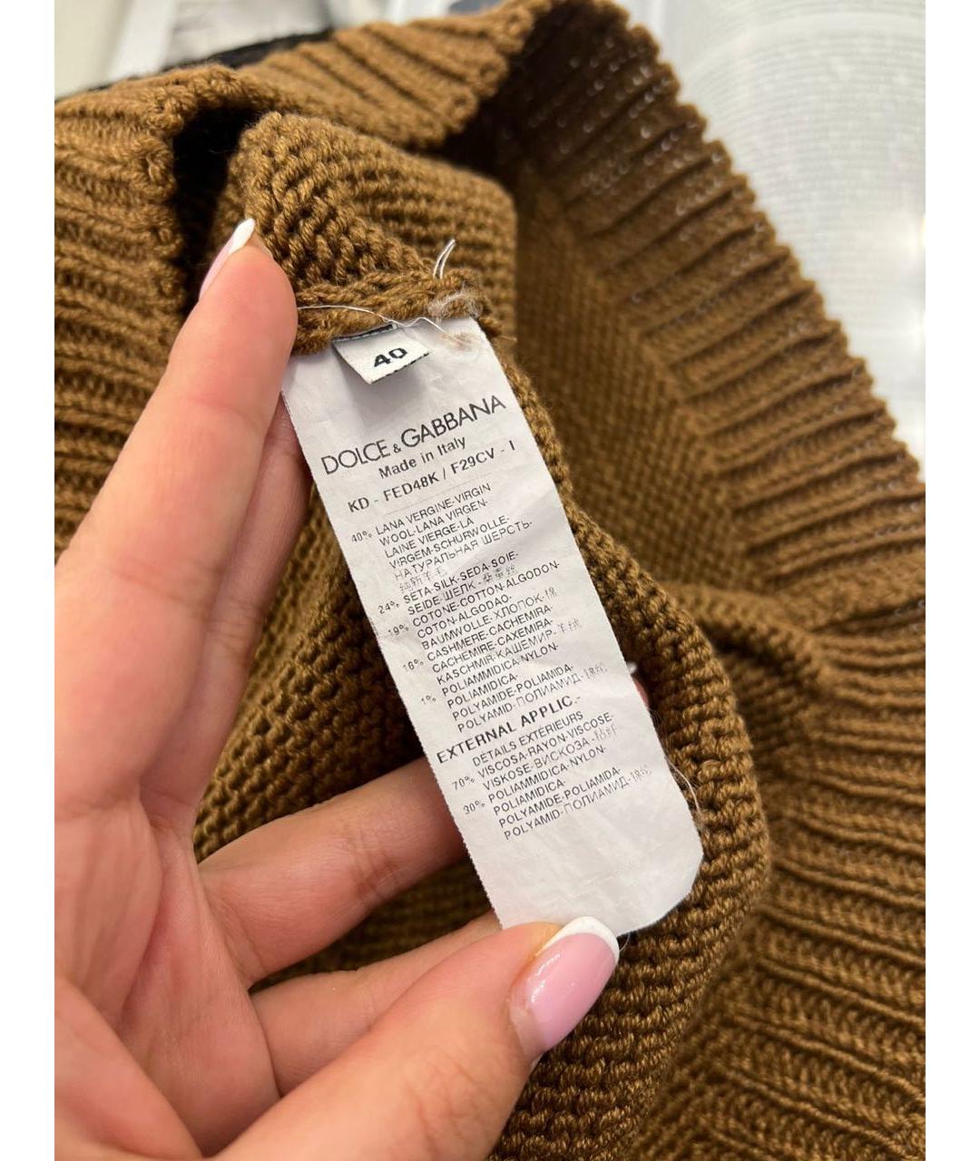 DOLCE&GABBANA Коричневое повседневное платье, фото 4
