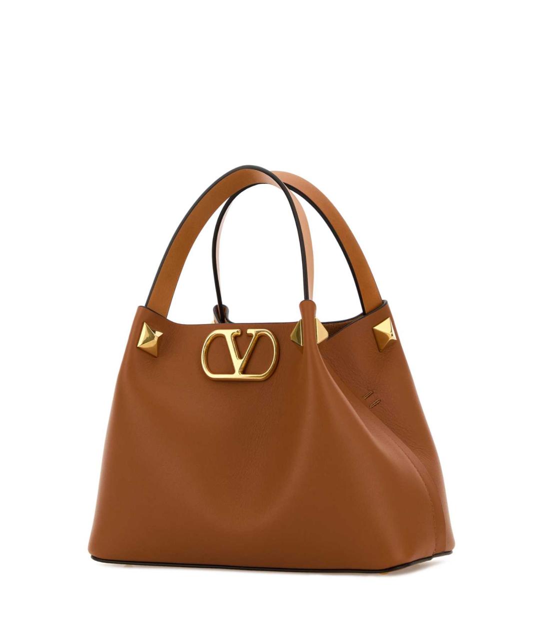 VALENTINO Бежевая кожаная сумка с короткими ручками, фото 2