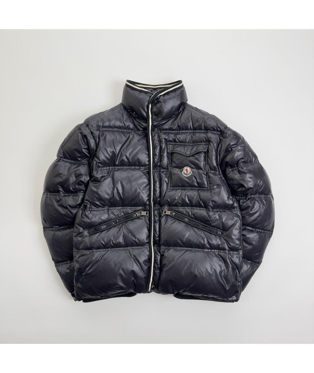 MONCLER Черный полиамидовый пуховик, фото 7