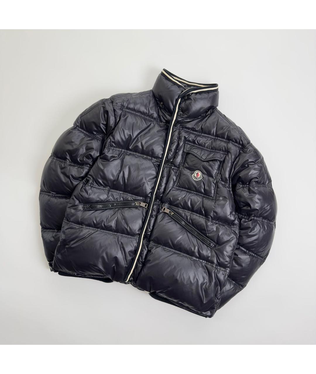 MONCLER Черный полиамидовый пуховик, фото 6