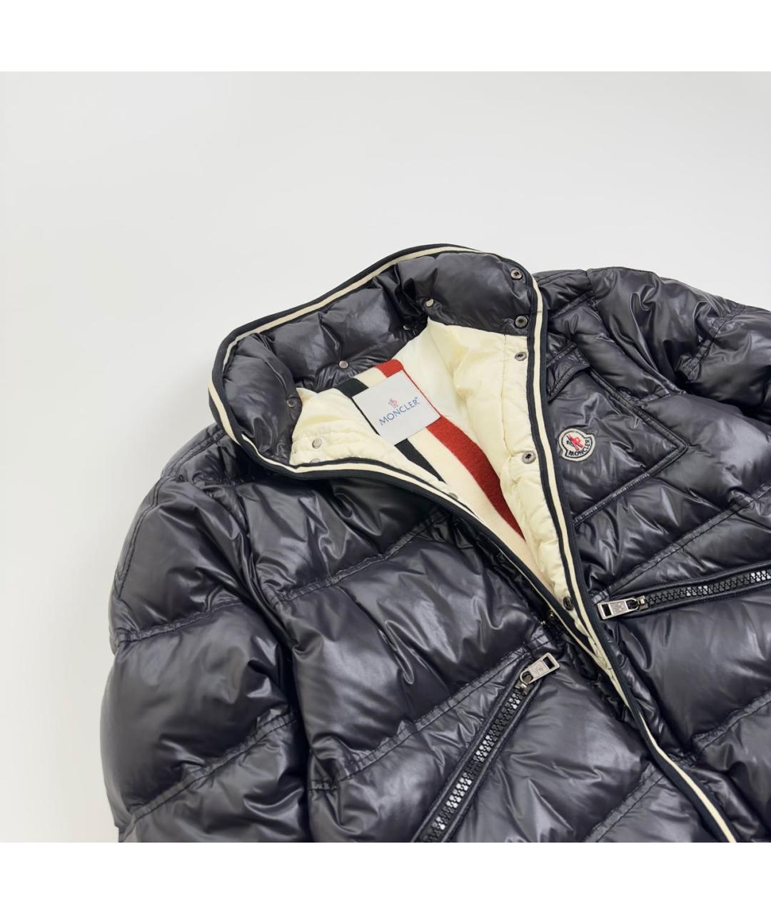 MONCLER Черный полиамидовый пуховик, фото 4