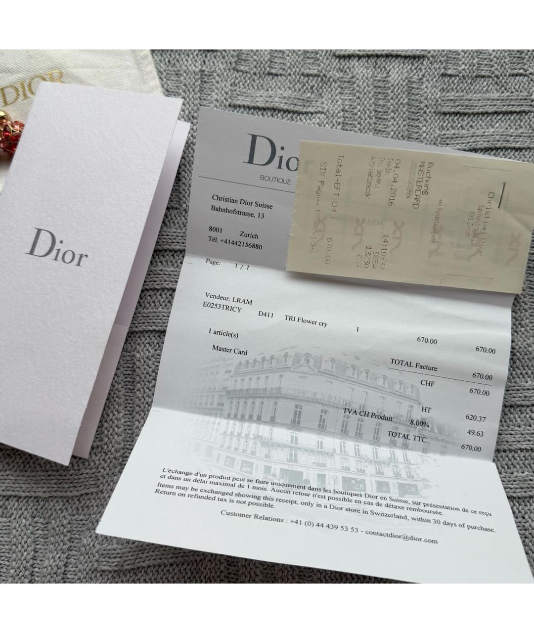 CHRISTIAN DIOR Золотые серьги, фото 3