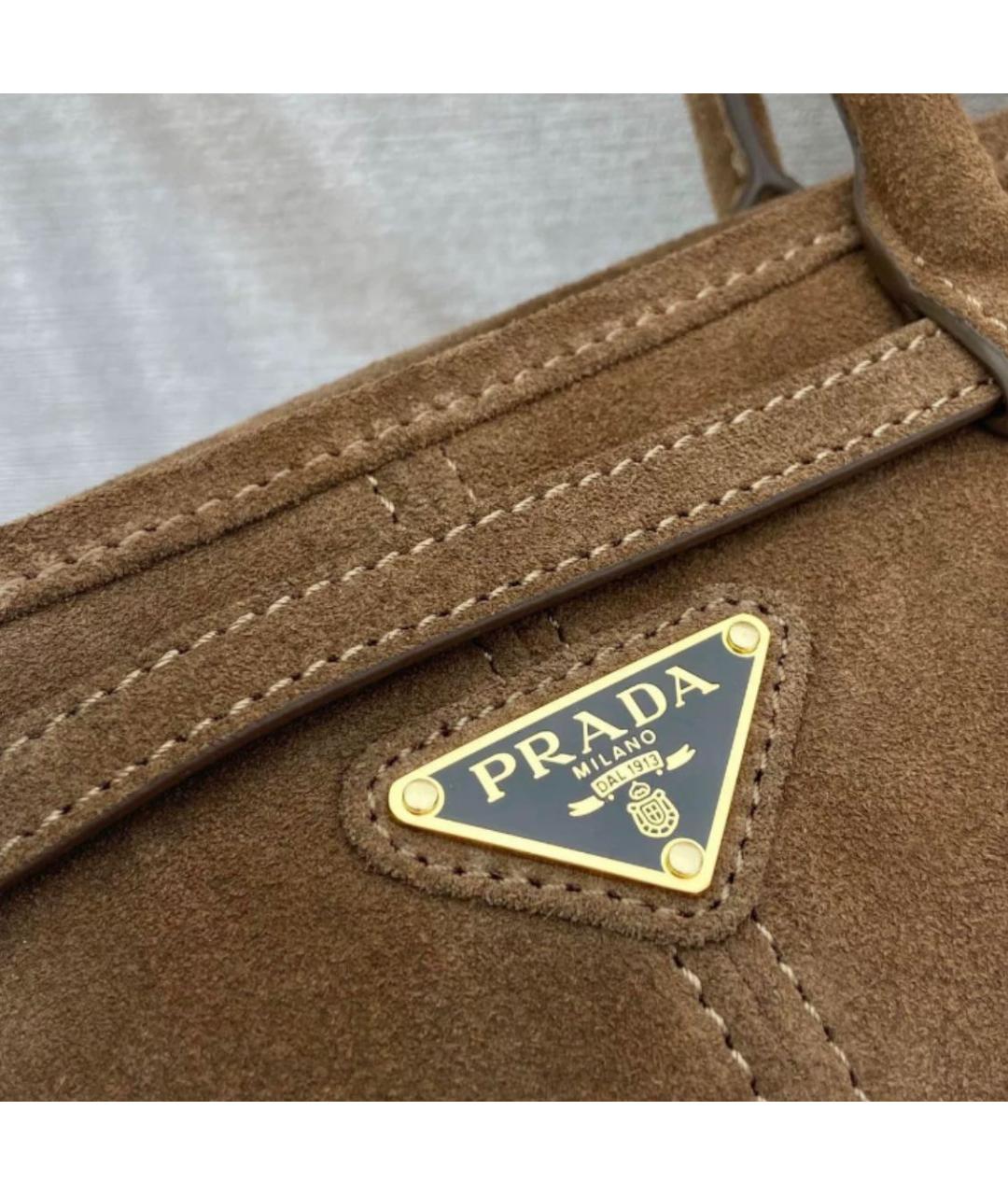 PRADA Коричневая замшевая сумка через плечо, фото 7