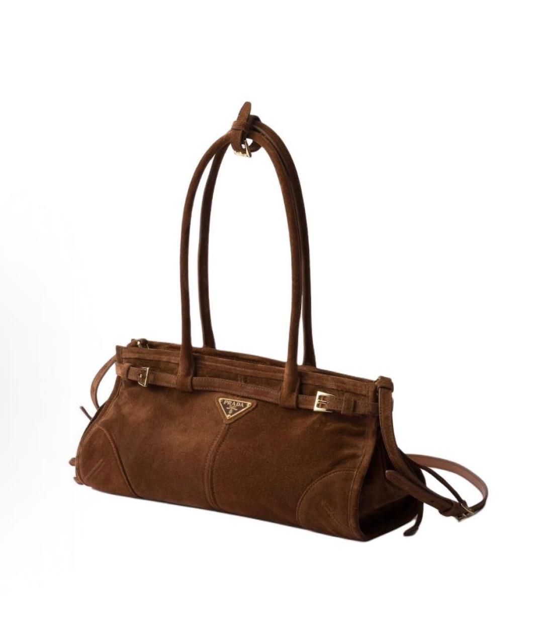 PRADA Коричневая замшевая сумка через плечо, фото 2