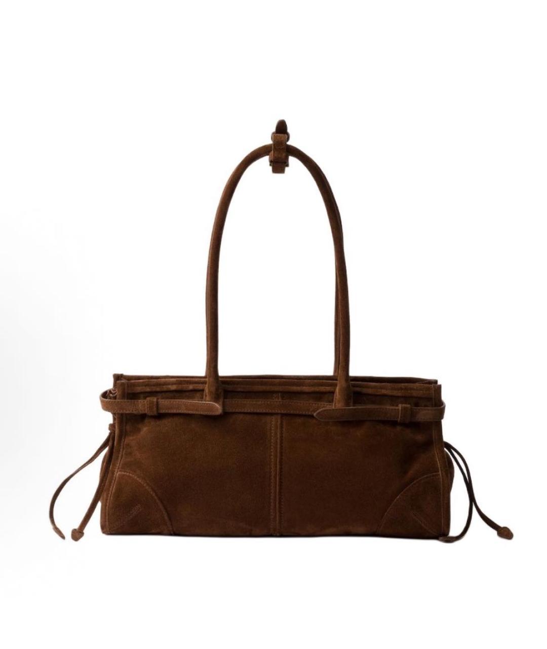 PRADA Коричневая замшевая сумка через плечо, фото 3