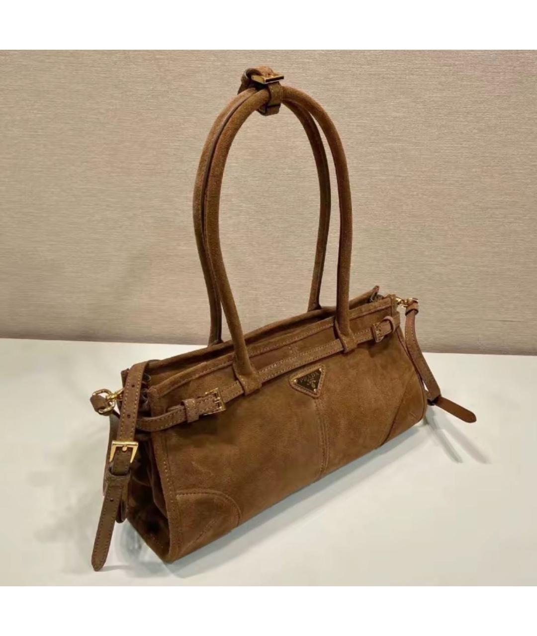 PRADA Коричневая замшевая сумка через плечо, фото 5