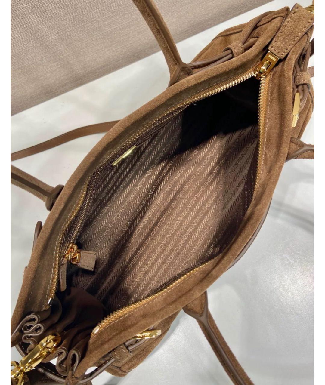 PRADA Коричневая замшевая сумка через плечо, фото 8