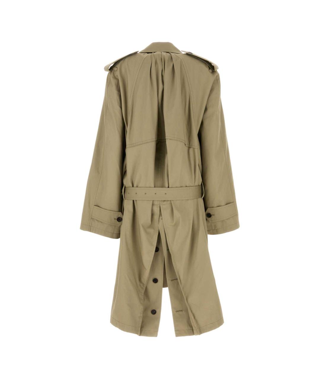 BALENCIAGA Зеленый хлопковый тренч/плащ, фото 2