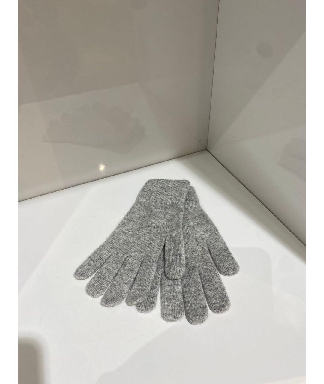 YVES SALOMON Серые перчатки, фото 3