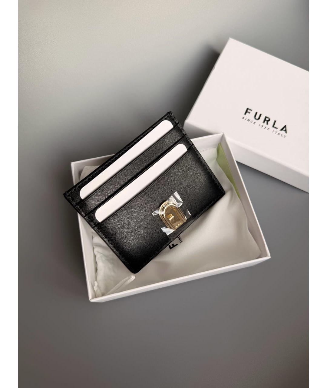 FURLA Черный кожаный кардхолдер, фото 2