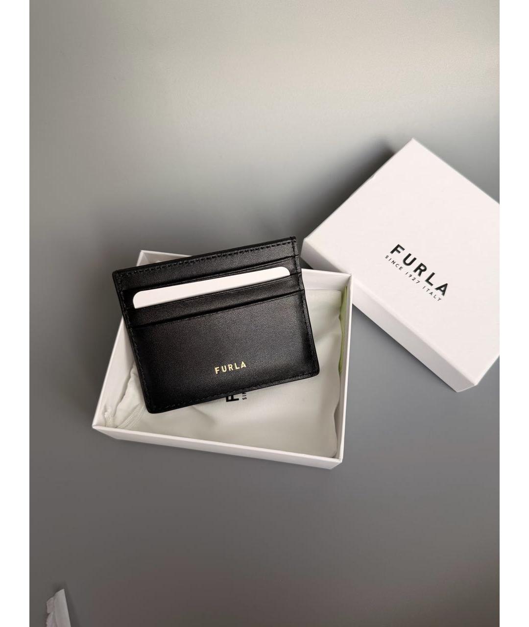 FURLA Черный кожаный кардхолдер, фото 4