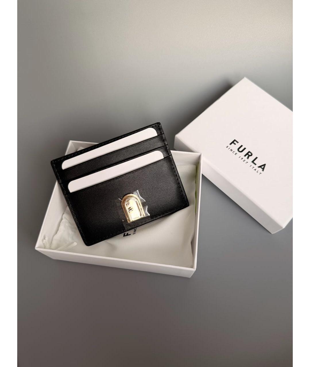FURLA Черный кожаный кардхолдер, фото 5