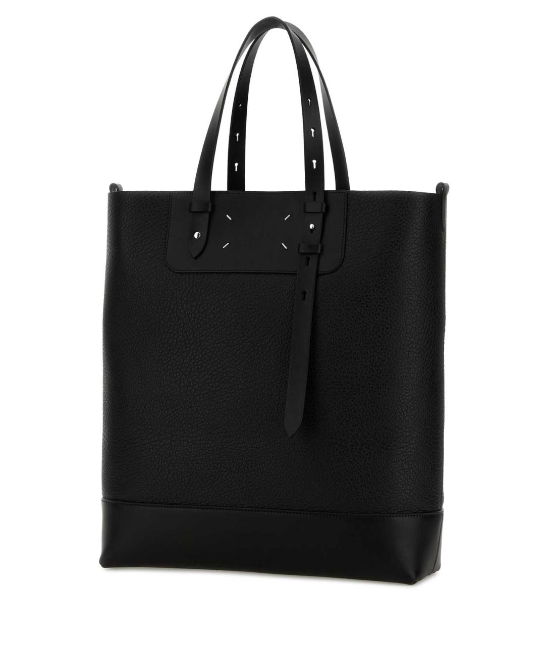 MAISON MARGIELA Черная кожаная сумка тоут, фото 2