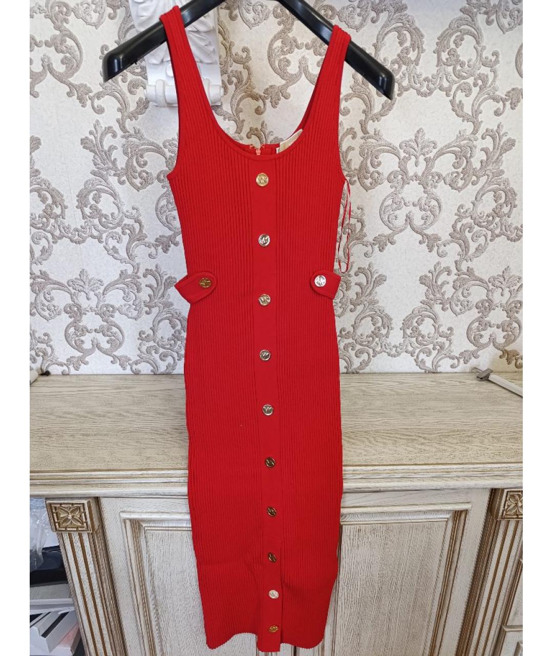MICHAEL KORS Красное вискозное повседневное платье, фото 2