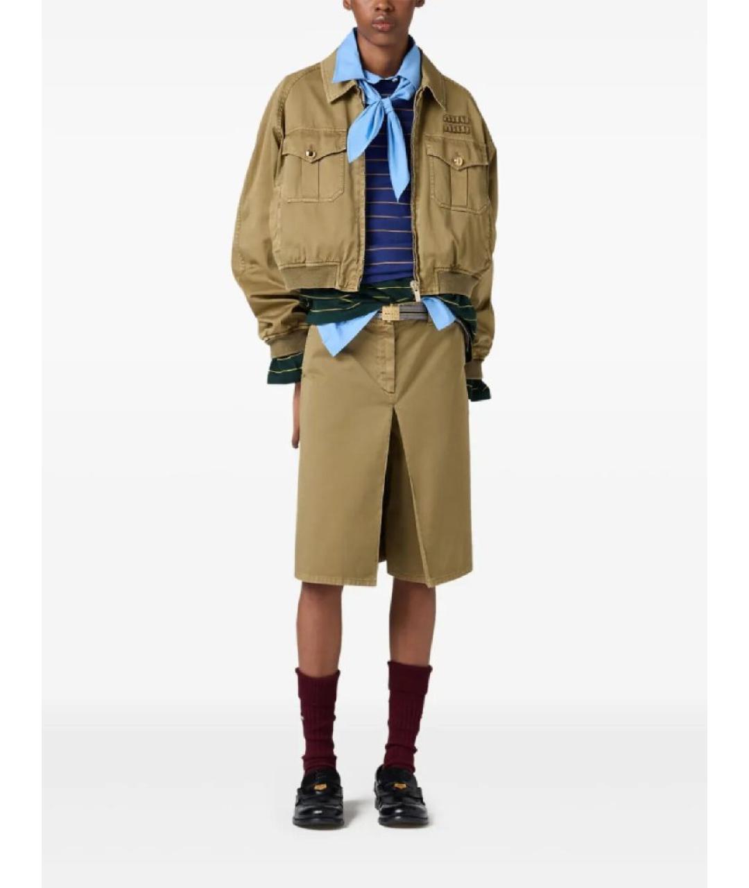 MIU MIU Хаки хлопковая куртка, фото 6