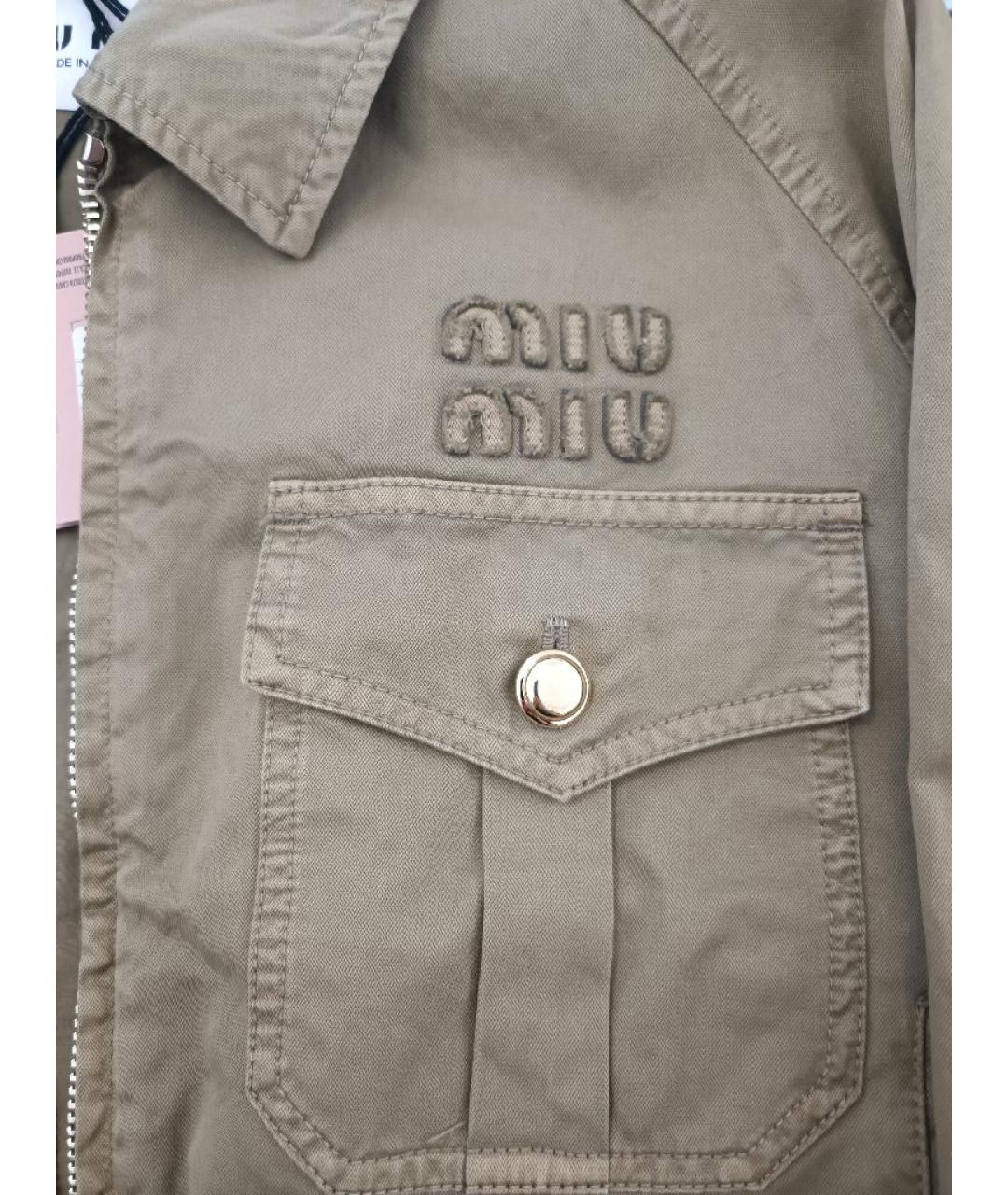 MIU MIU Хаки хлопковая куртка, фото 4