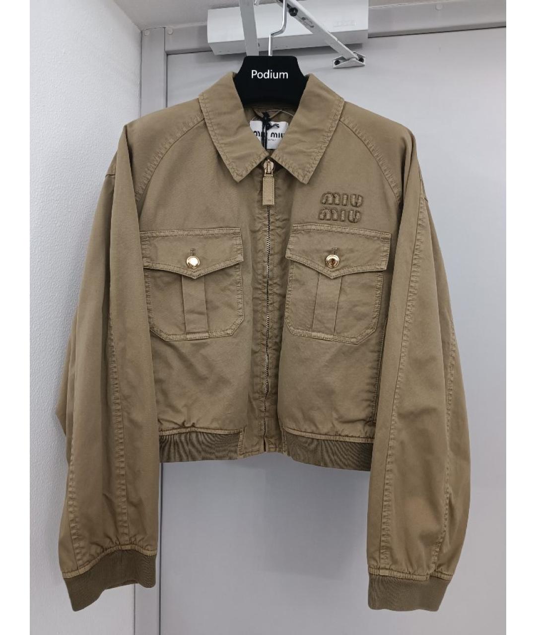 MIU MIU Хаки хлопковая куртка, фото 8