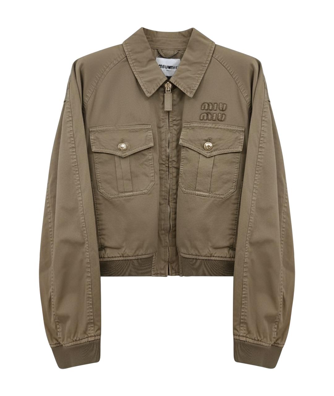 MIU MIU Хаки хлопковая куртка, фото 1