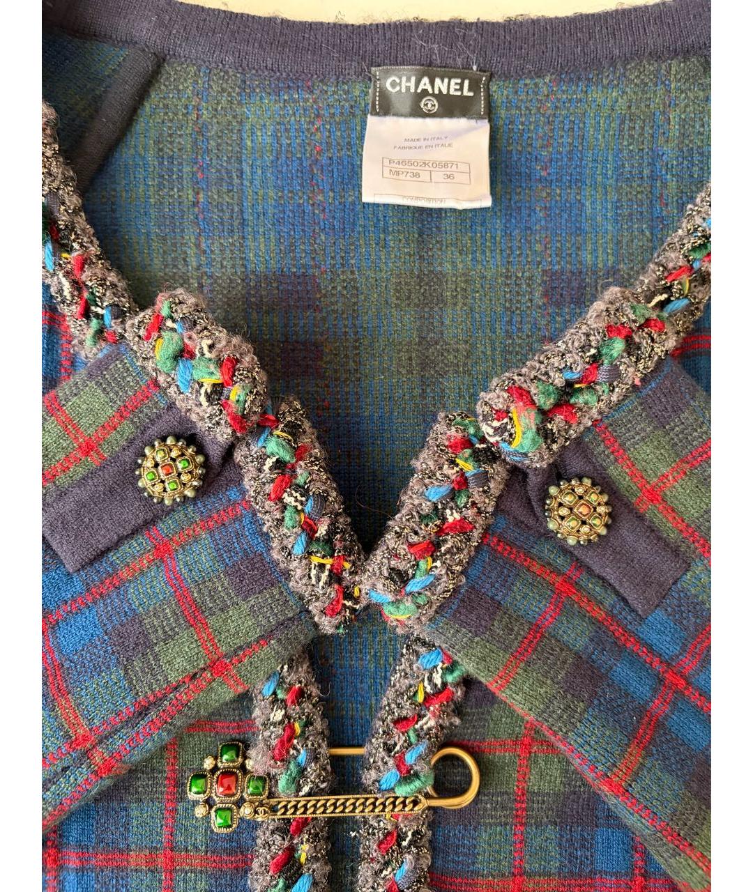 CHANEL Мульти кашемировый жакет/пиджак, фото 7