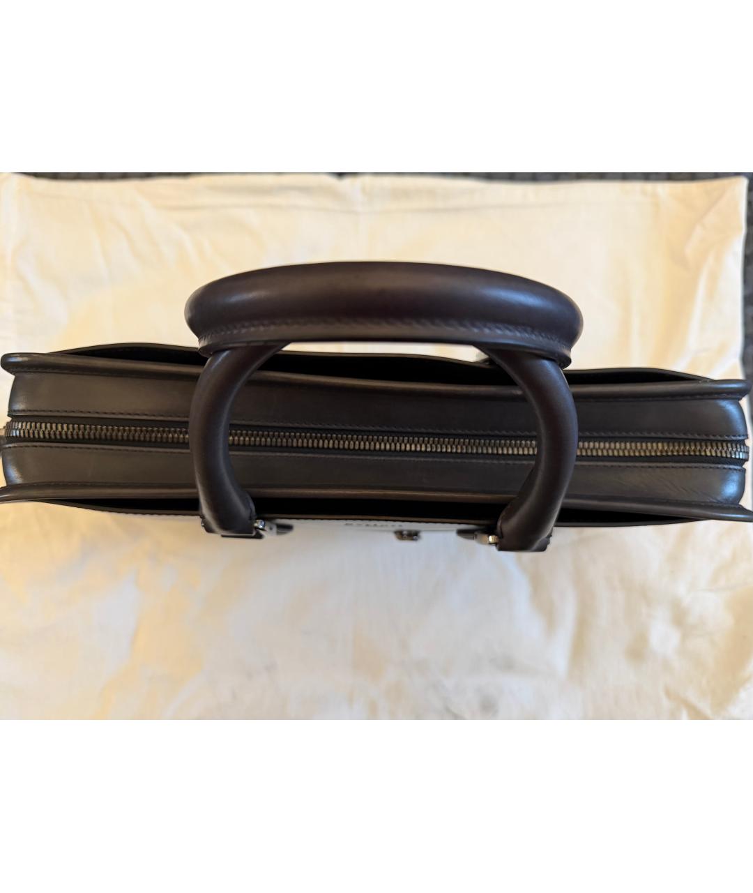 BERLUTI Антрацитовый кожаный портфель, фото 2