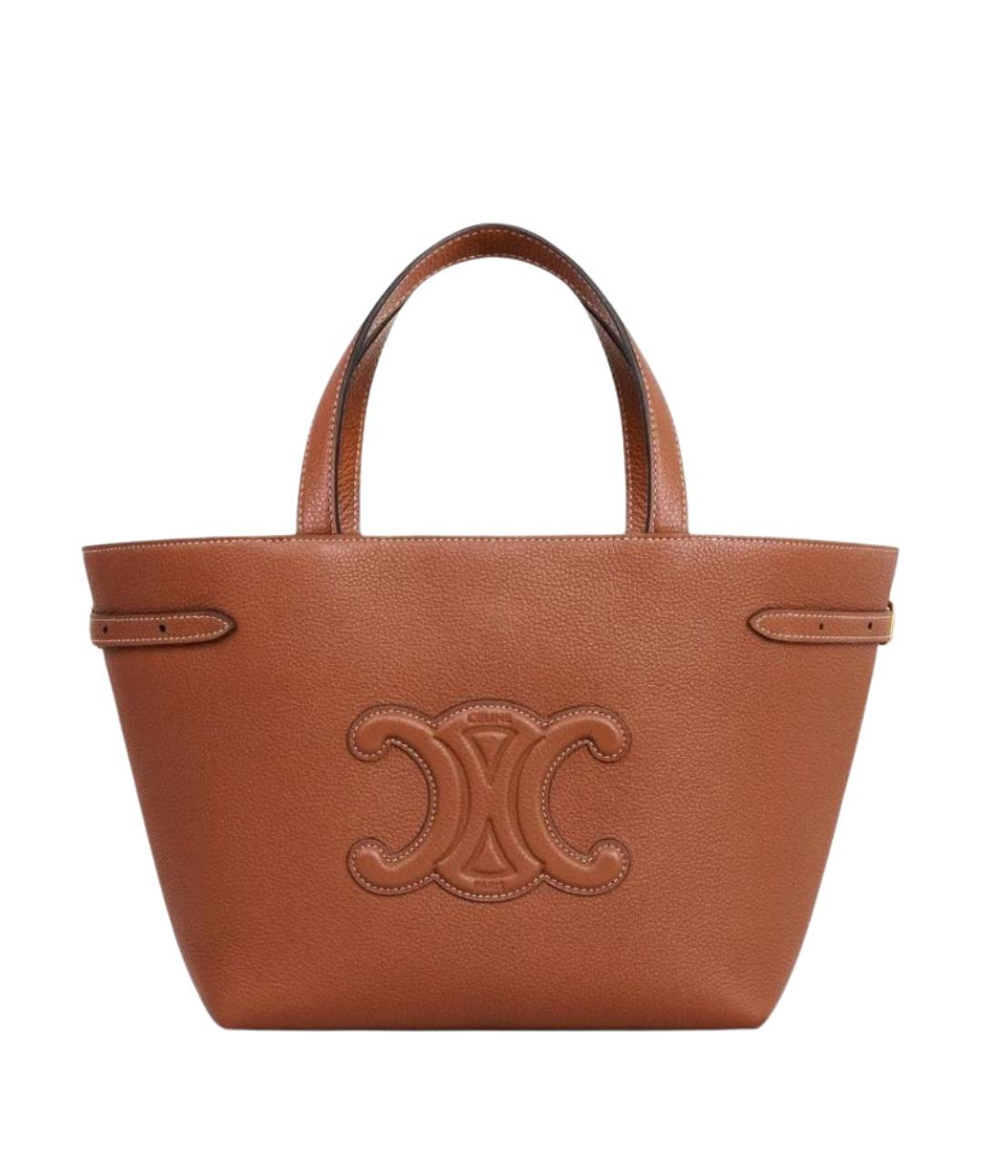 CELINE Коричневая кожаная сумка тоут, фото 1