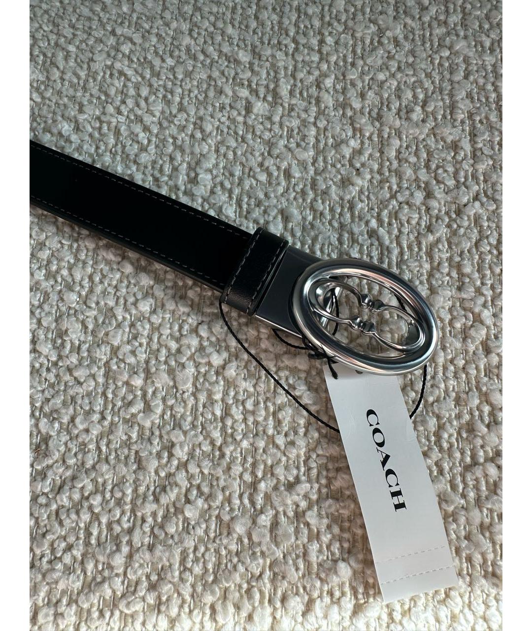 COACH Черный кожаный ремень, фото 2