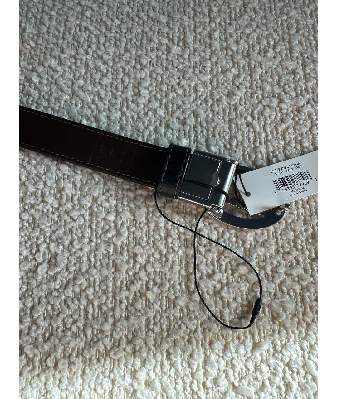 COACH Черный кожаный ремень, фото 3