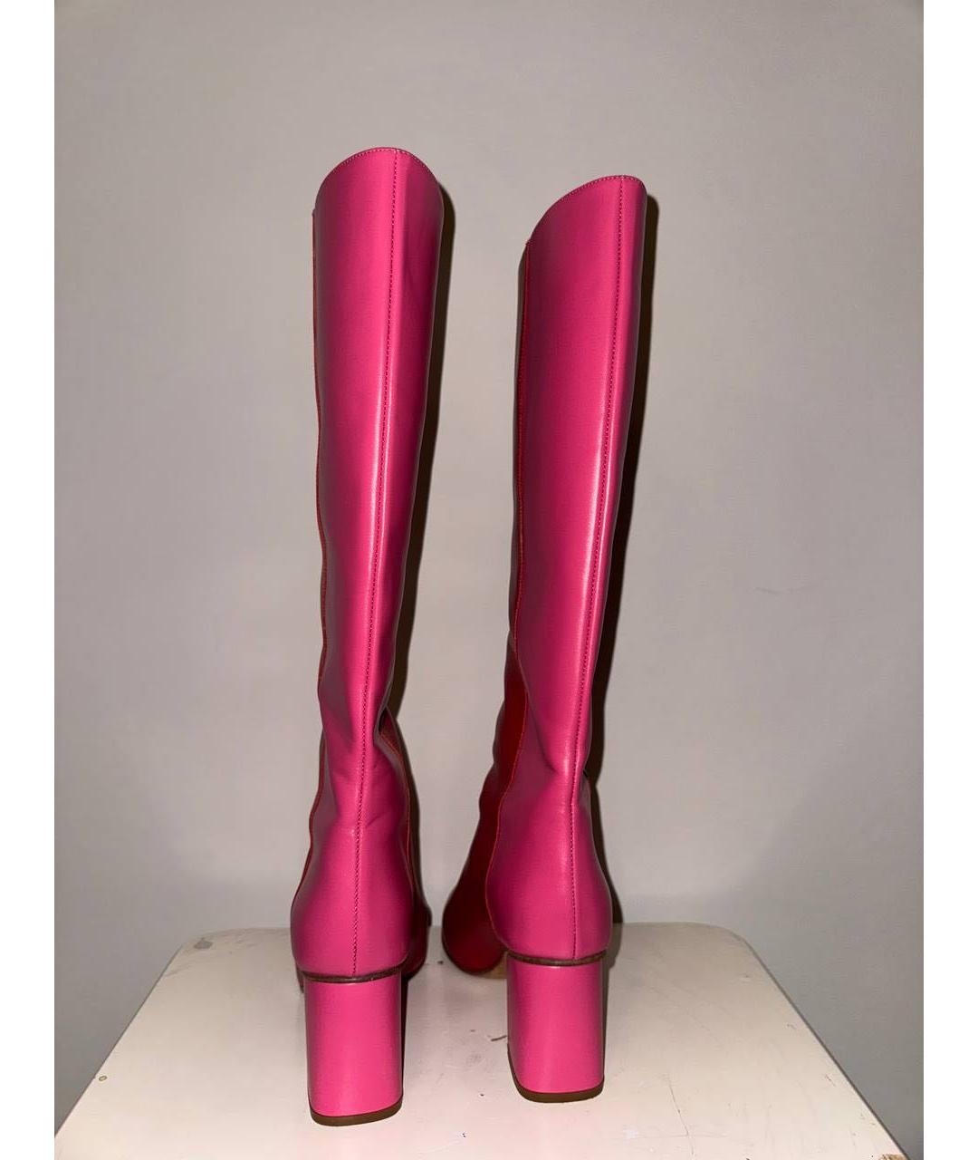 RED VALENTINO Красные кожаные сапоги, фото 4