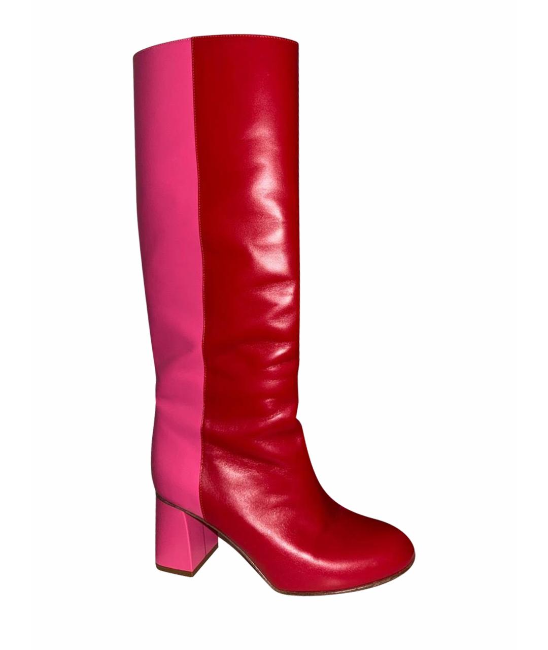 RED VALENTINO Красные кожаные сапоги, фото 1