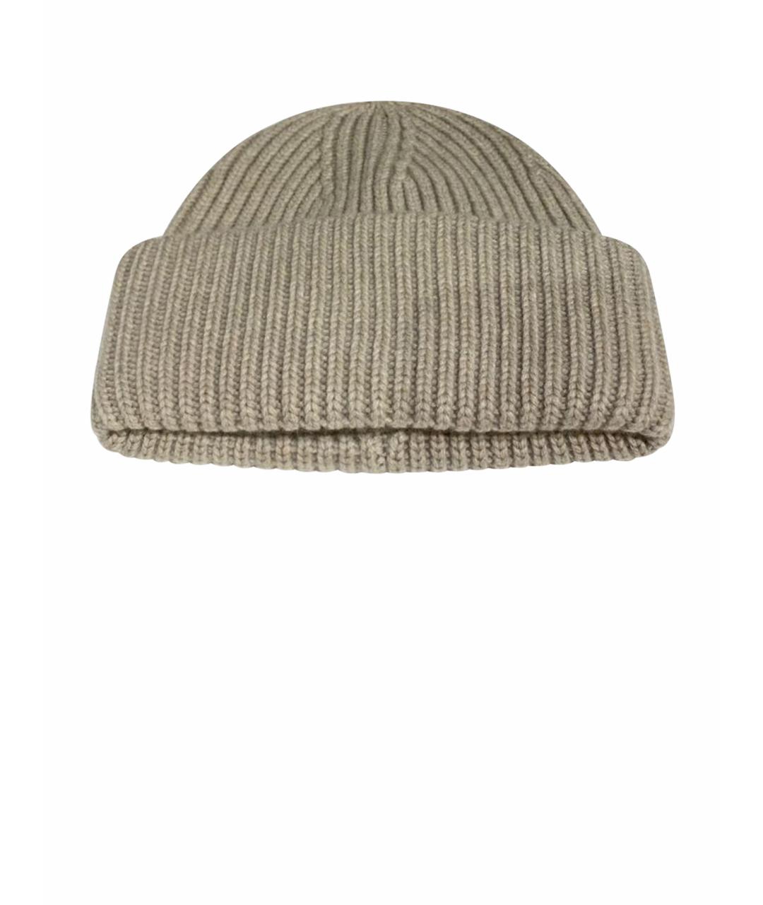 YVES SALOMON Бежевая шерстяная шапка, фото 1