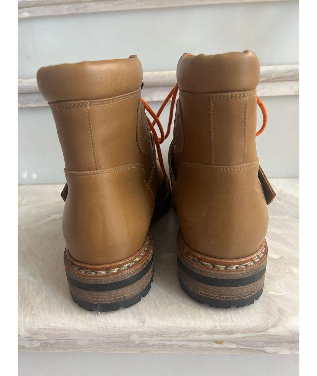 HERMES Коричневые кожаные ботинки, фото 4