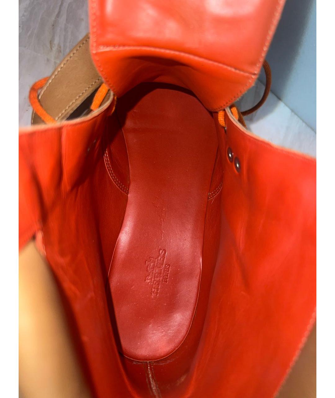 HERMES Коричневые кожаные ботинки, фото 6